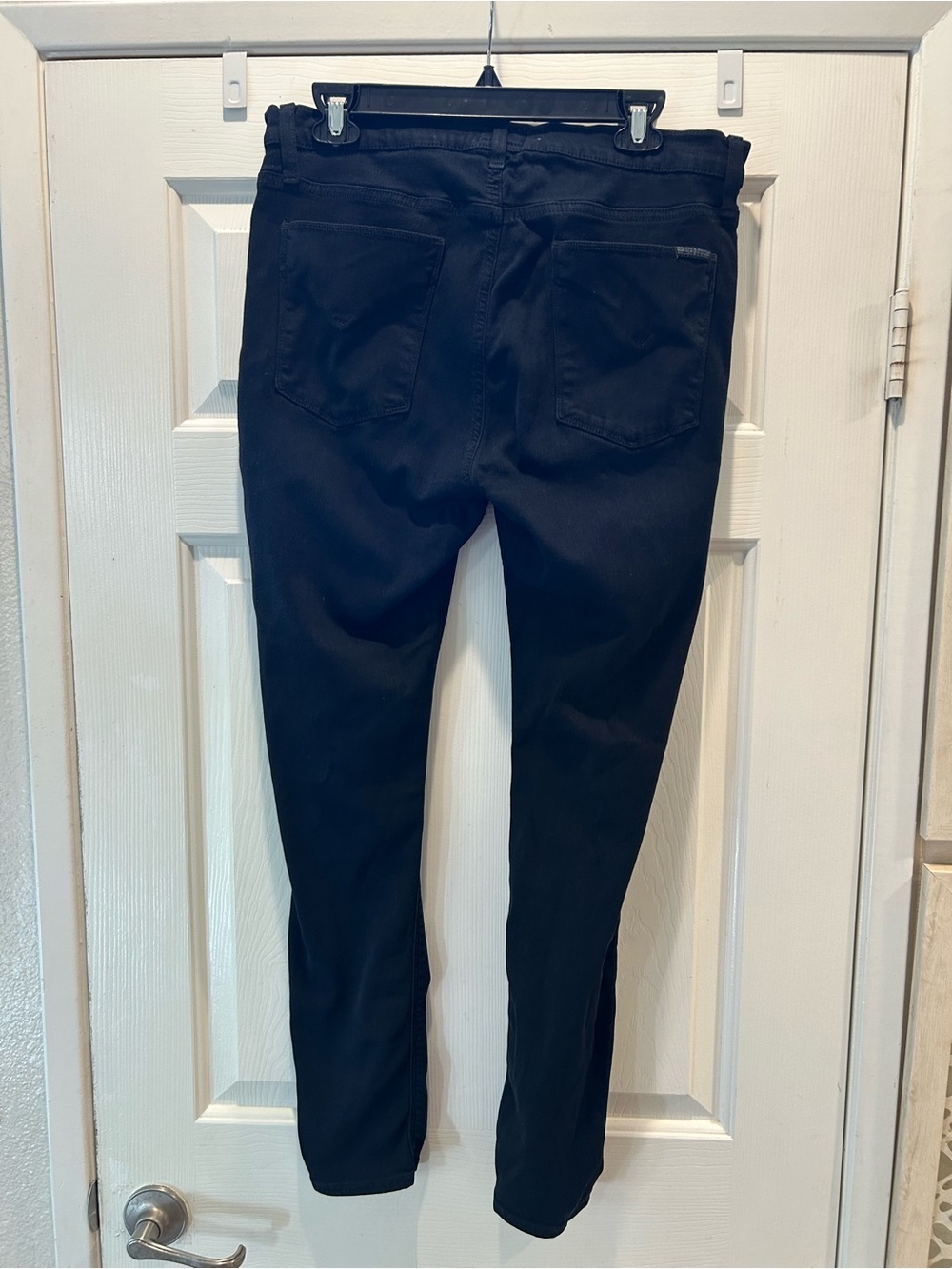 Hudson Nico Midrise Super Skinny Jeans Rava Black Distressed Size 33 - Picture 5 of 16